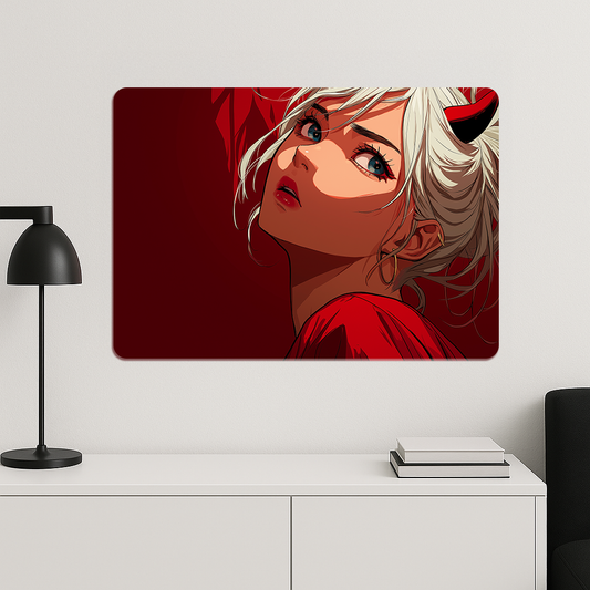 Beyaz Saçlı Anime Şeytan - Metal Poster
