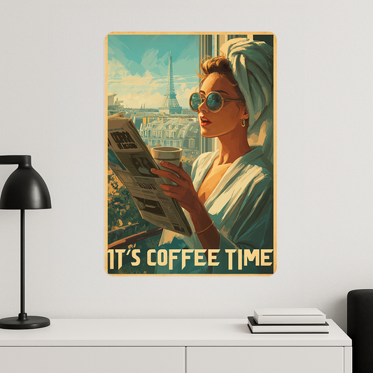 Coffe Time Paris v3 - Metal Poster