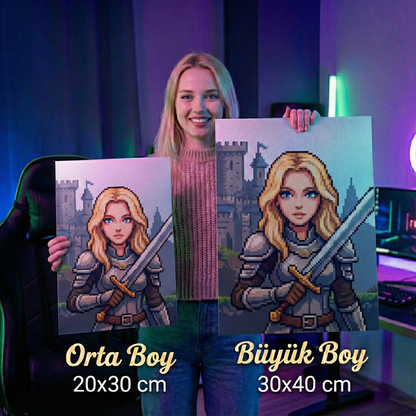 Gerçekçi Dolunay ve Ay Manzarası - Metal Poster / Tablo