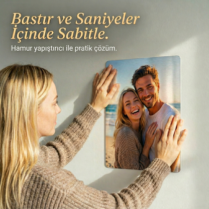 Gerçekçi Dolunay ve Ay Manzarası - Metal Poster / Tablo