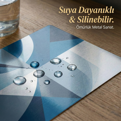 Gerçekçi Dolunay ve Ay Manzarası - Metal Poster / Tablo