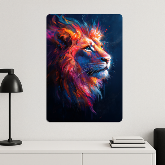 Renkli Aslan - Metal Poster