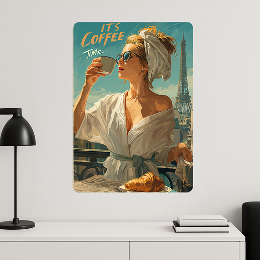 Coffe Time Paris - Metal Poster