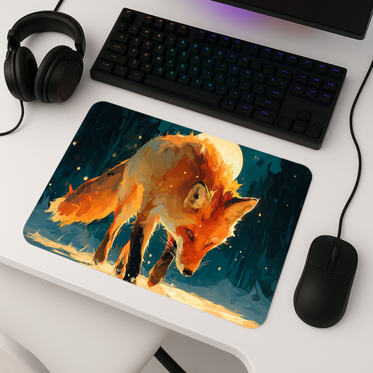 Kar Üzerinde Tilki v3 - Mousepad