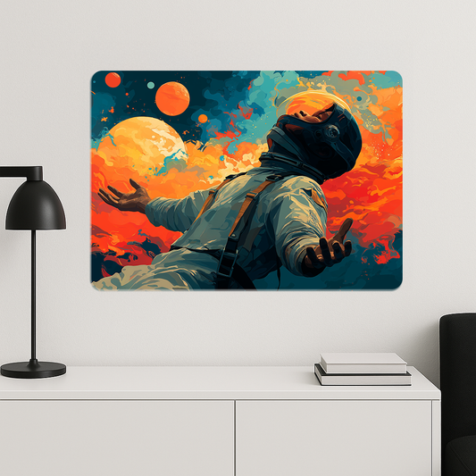 Süzülen Astronot - Metal Poster